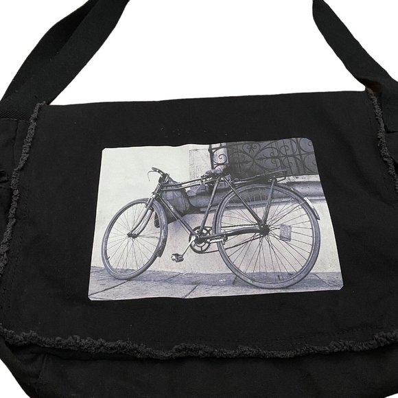 GUC dharma love by Anastasia Keriotis Vintage Bike Messenger Canvas Black Bag - Picture 2 of 8